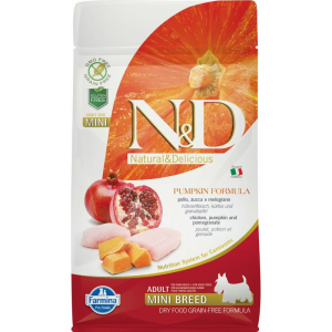 N/A N&D Dog Grain Free csirke&gránátalma sütőtökkel adult mini 800gr (LPHT-PND008502S)