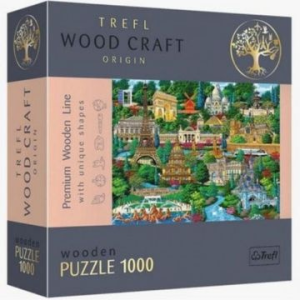 Trefl puzzle wood craft: híres francia helyek - 1000 darabos puzzle fából