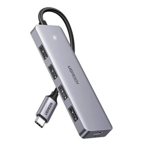 uGreen 4 az 1-ben USB-C hub 4xUSB-A + USB - C szürke (70336B) (70336B)