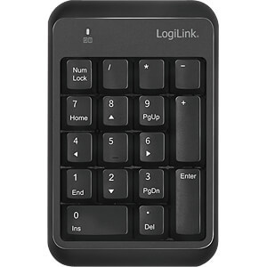  Logilink Billentyűzet, Bluetooth 5.1, 17 billentyű, fekete