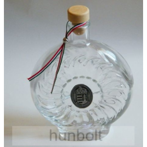 Hunbolt Boros/pálinkás 0,5 l-es üvegkulacs, lófejes ón matricával