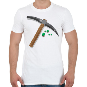 PRINTFASHION Minecraft bányász - Férfi póló - Fehér