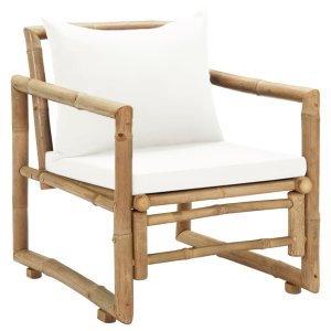 vidaXL vidaL 2 db bambusz kerti szék hát- és ülőpárnával (43158)