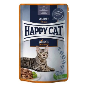  Happy Cat Pouch Szósz Culinary Kacsa – 4×85 g