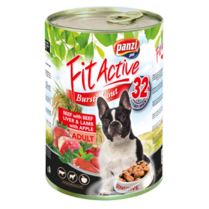  Panzi FitActive Adult Dog Konzerv marhával, májjal és bárányhússal – 6×415 g