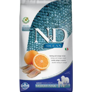  N&D Dog Ocean hering&narancs adult medium&maxi – 2,5 kg