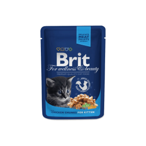  Brit Premium Cat Pouches Chicken Chunks for Kitten – 24×100 g