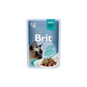  Brit Premium Cat Delicate Fillets in Gravy with Beef – 85 g