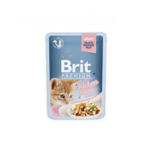  Brit Premium Cat Delicate Fillets in Gravy with Chicken for Kitten – 85 g