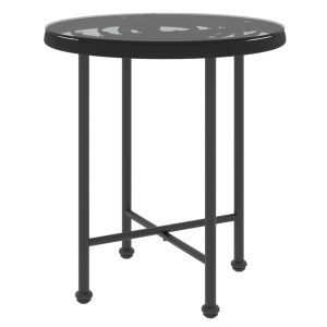 vidaXL fekete edzett üveg és acél étkezőasztal Ø50 cm (319433)