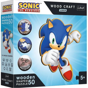 Trefl Puzzle Wood Craft: Sonic, a sündisznó 50 darabos puzzle fából (20203) (T20203)