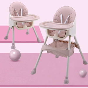 RPP 2 az 1-ben hordozható baba etetőszék, gyermekmagasító ülés, tálcával, pink