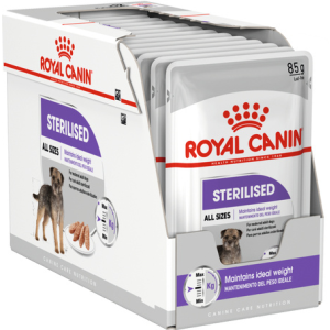  Royal Canin Sterilised - Nedves táp ivartalanított felnőtt kutyák részére (12 x 85 g) 1.02 kg