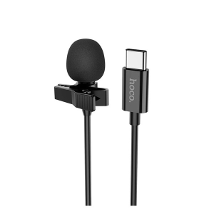 Hoco L14 mikrofon (USB-C, lavalier csíptethető, zajszűrő, 200 cm, fekete)