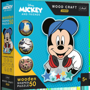 Trefl 50 db-os Wood Craft Shaped Prémium Fa Puzzle - Mickey világa (20199)