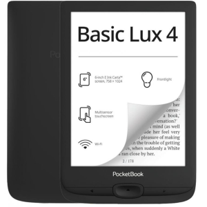 PocketBook e-reader - pb618 basic lux4 fekete (6&quot; e-ink carta, cpu: 1ghz, 512mb, 8gb, 1300mah, wifi, usb-c, msd olvasó) pb618-p-ww