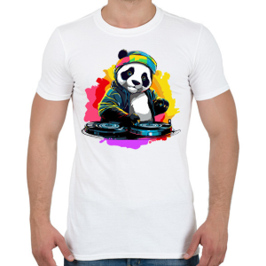 PRINTFASHION DJ Panda - Férfi póló - Fehér