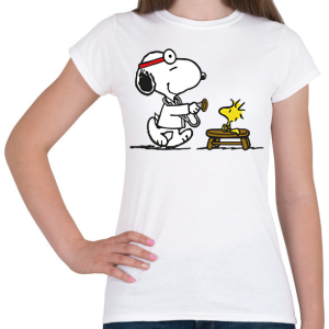 PRINTFASHION Snoopy és Woodstock - Női póló - Fehér