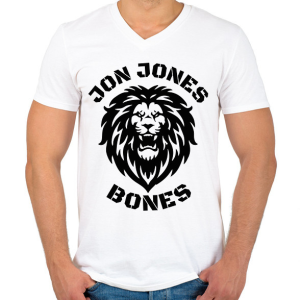 PRINTFASHION Jon Jones Bones - Férfi V-nyakú póló - Fehér