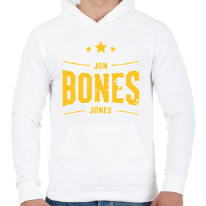 PRINTFASHION Jon Bones Jones - Férfi kapucnis pulóver - Fehér