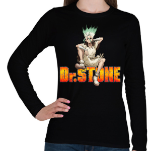 PRINTFASHION Dr. Stone - Senku - Női hosszú ujjú póló - Fekete