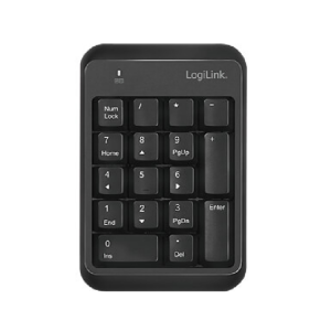 LogiLink Billentyűzet, Bluetooth 5.1, 17 billentyű, fekete