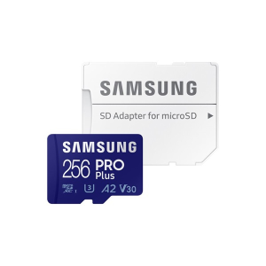 Samsung 256 GB MicroSDXC Card Pro Plus (160 MB/s, Class 10, UHS-I U3, V30, A2)