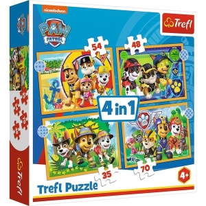 Trefl : Mancs őrjárat vakáción 4 az 1-ben puzzle - 35, 48, 54, 70 darabos