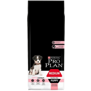  Pro Plan Medium Puppy Optiderma lazacban gazdag száraz kutyaeledel 12 kg