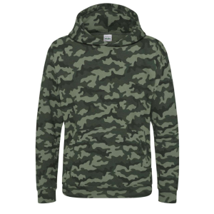 Just Hoods Terpmintás kapucnis gyerek pulóver, Just Hoods AWJH014J, Green Camo-XL