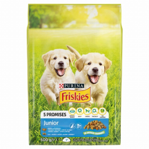 Nestlé hungária kft Friskies Junior száraz kutyaeledel csirkével, zöldségekkel és tejjel 500 g