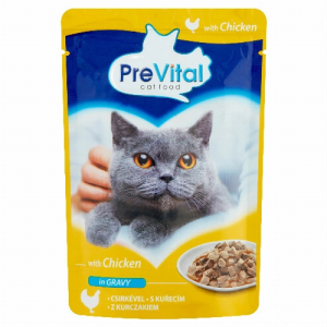 PARTNER IN PET FOOD HUNG.KFT PreVital teljes értékű állateledel felnőtt macskák számára csirkével szószban 100 g