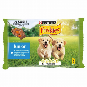 Nestlé hungária kft Friskies Junior teljes értékű eledel kölyökkutyáknak csirkével és sárgarépával 4 x 100 g (400 g)