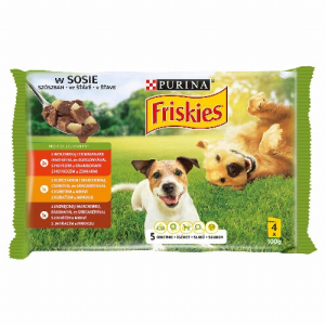 Nestlé hungária kft Friskies teljes értékű állateledel felnőtt kutyák számára szószban 4 x 100 g (400 g)