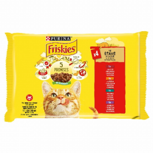 Nestlé hungária kft Friskies szószban marhával/csirkével/kacsával/báránnyal macskaeledel 4 x 85 g (340 g)