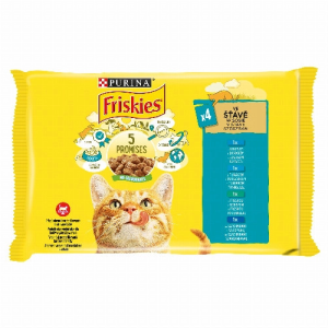 Nestlé hungária kft Friskies szószban lazaccal/tonhallal/tőkehallal/szardíniával macskaeledel 4 x 85 g (340 g)
