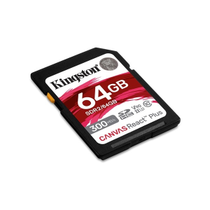 Kingston 64 GB SDXC Card Canvas React Plus (300 MB/s, Class 10, U3, V90)