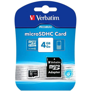 Verbatim MicroSDHC 4GB Class 10 + SD adaptér