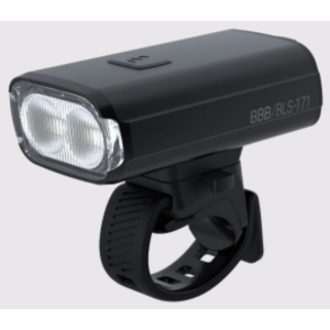 BBB Cycling kerékpáros első lámpa BLS-171 StrikeDuo, 1200 lumen, 7 mód, USB-C tölthető 3200 mAh akku, gumis felfogatással, távirányító kompatibilis (BLS-1
