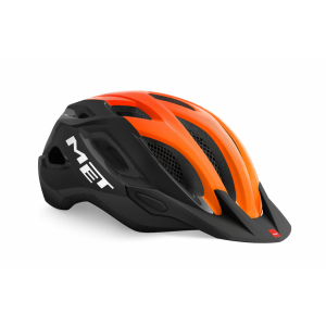 MET Crossover kerékpáros sisak [fényes fekete-narancs, 52-59 cm (M)]