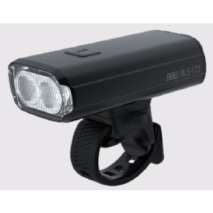 BBB Cycling kerékpáros első lámpa BLS-173 StrikeDuo, 2000 lumen, 7 mód, USB-C tölthető 6700 mAh akku, gumis felfogatással, távirányítóval a csomagban (BLS