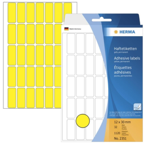 HERMA Vielzwecketiketten gelb 12x30 mm Papier matt 1120 St. (2351)