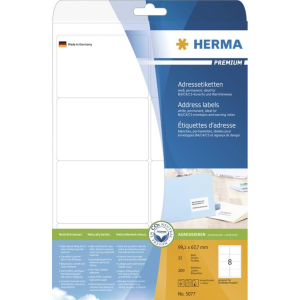 HERMA Adressetiketten A4 weiß 99,1x67,7 mm Papier 200 St. (5077)