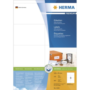 HERMA Etiketten Premium A4 weiß 105x70 mm Papier 800 St. (4426)