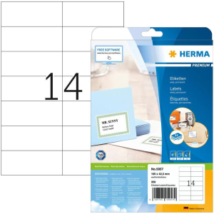 HERMA Etiketten Premium A4 weiß 105x42,3 mm Papier 350 St. (5057)