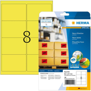 HERMA Etiketten A4 neon-gelb 99,1x67,7 mm Papier 160 St. (5144)