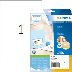 HERMA Etiketten Premium A4 weiß 210x297 mm Papier 10 St. (8637)