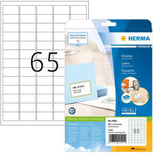 HERMA Adressetiketten Premium A4 weiß 38,1 x 21,2 mm 1625St. (4504)