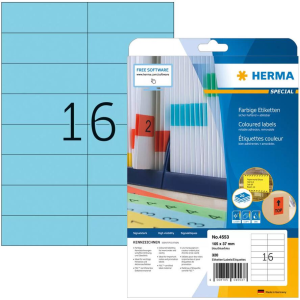 HERMA Etiketten A4 blau 105x37mm Papier matt ablösbar 320St. (4553)