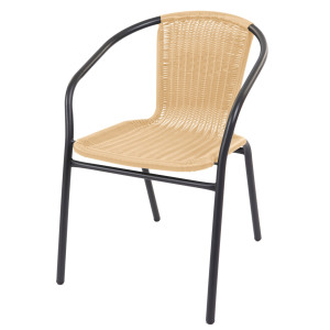 Linder Exclusiv Fém kerti szék rattan szövésű szék Linder Exclusiv MC4606 - szürke/bézs